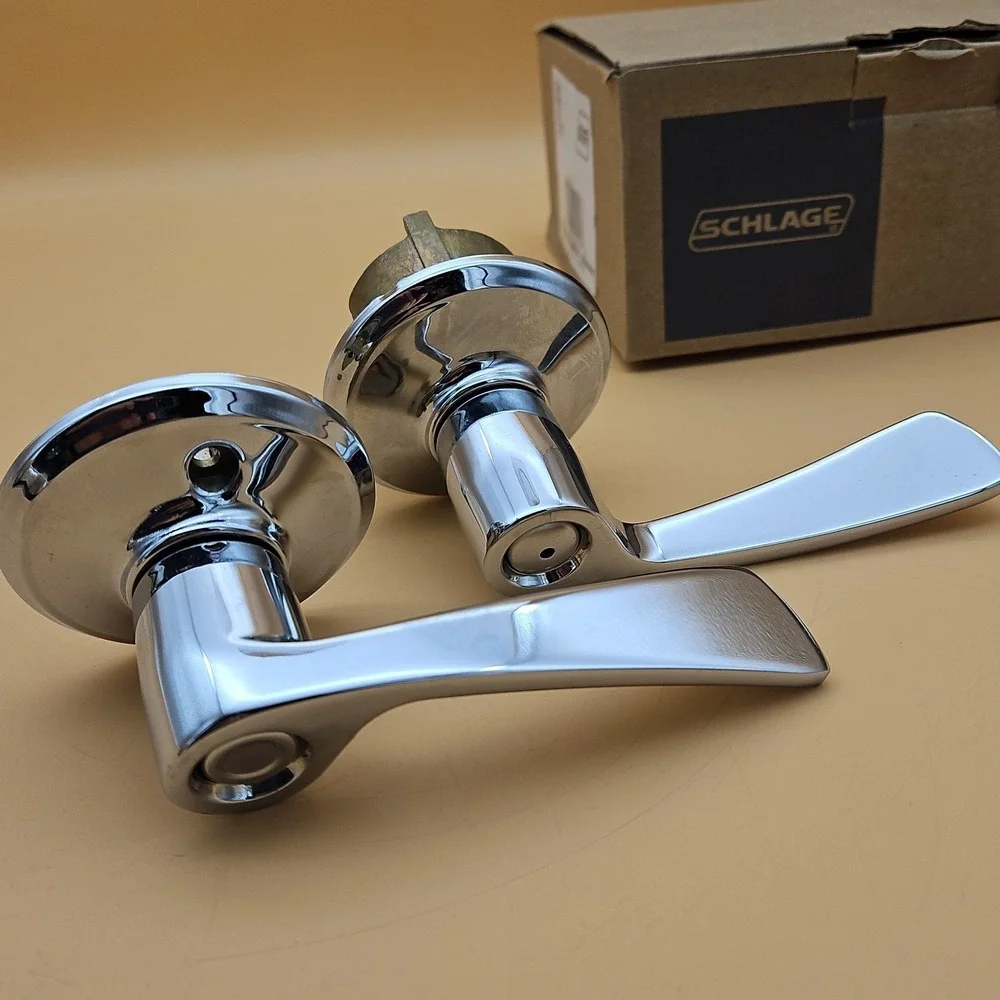 Schlage Allegion Bed & Bath F40 MER 625 1 3/4 DR Door Handle Chrome New
